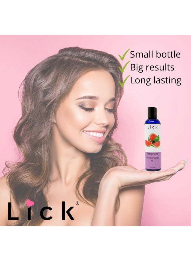 LICK Watermelon Flavored Massage Oil for Couples – Edible Massaging Lotion with Vitamin E, Sweet Almond and Coconut Oil is Non Sticky and Gentle on Skin – Natural, Relaxing and Vegan (4 oz) - Image 5